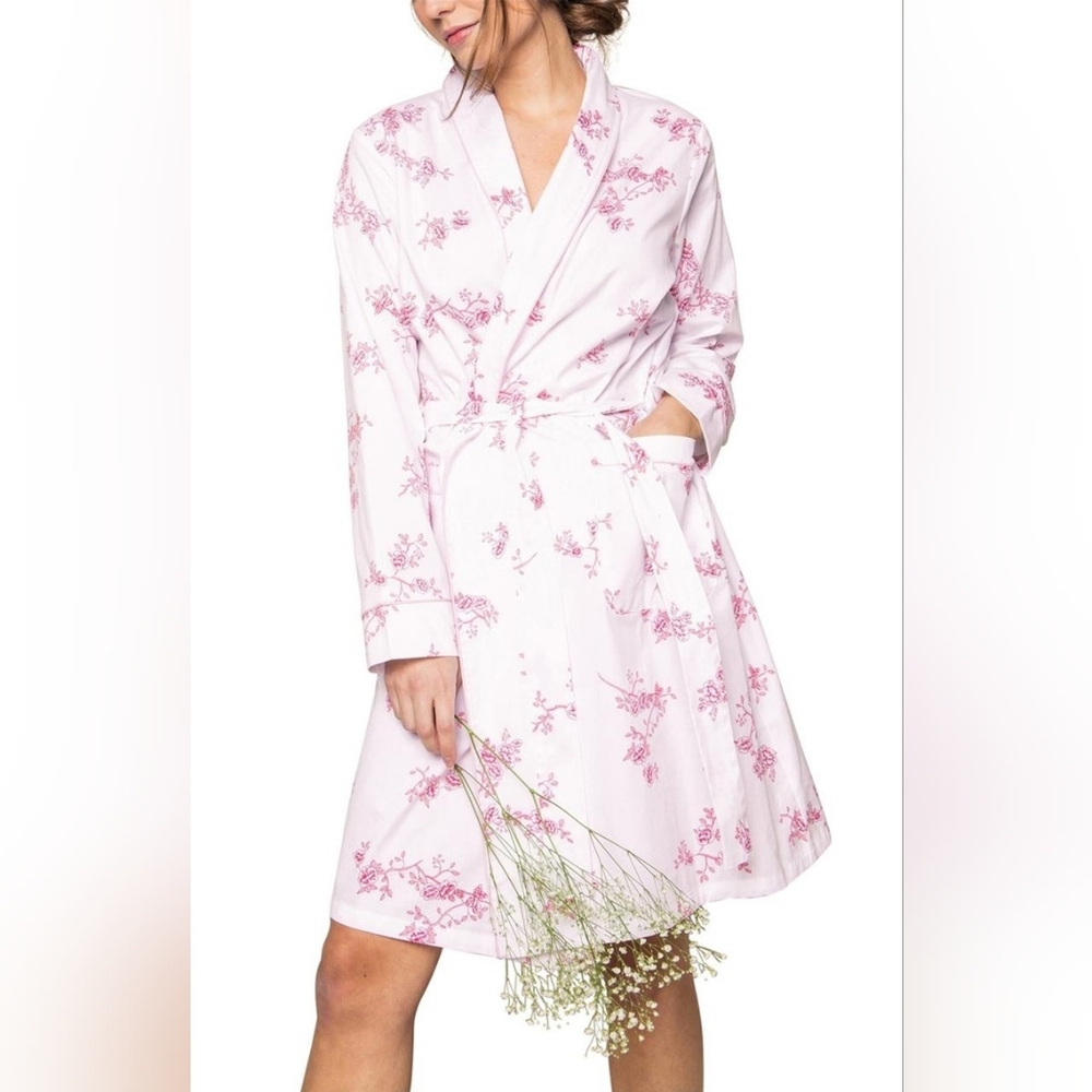 Petite Plume English Rose Floral Cotton Robe Large